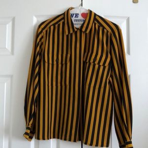 Striped polyester blouse